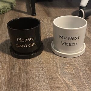 Funny, sarcastic flower pots